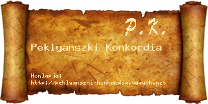 Peklyanszki Konkordia névjegykártya